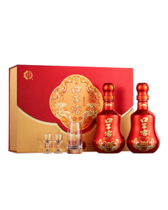 Kouzijiao Fortune & Prosperity Dual-Pack Blended Aroma Baijiu 50%vol 500ml*2 Bottles Gift Box Mid-Autumn Festival Gift