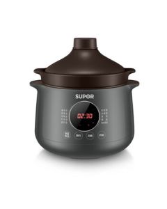 SUPOR Electric Stew Pot 4L Multi-functional Home Electric Steamer, Quick Hot Water Stewing Soup Pot Porridge Cooker, Purple Clay Inner Pot, Taj Lid Premium Purple Clay Inner Pot DG40YC36