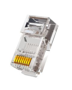 Shengwei [100pcs/box] Cat5e RJ45 Gold-Plated Ethernet Cable Connector, 8P8C Unshielded Network Plug for Computer Cables RCB-1100