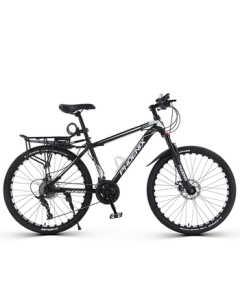 Phoenix Mountain Bike for Adults and Kids, Aluminum Alloy Rim with Spoke Wheels, 26-inch 24-Speed, Explorer Black and White
