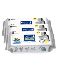 SnowDream Japan Kitchen Wipes 80 Sheets * 3 Pack Extra Large & Thick Oil-Absorbing Wet Wipes for Kitchen Cleaning