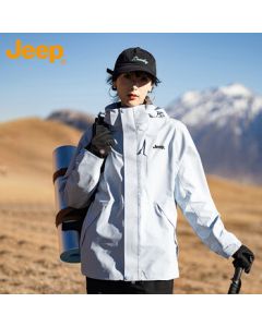 JEEP Unisex Couple's Jacket, New Autumn/Winter Three-in-One Windproof Coat, Moonlight Blue, M