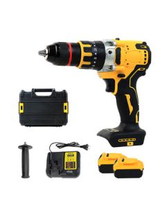 Zemai Battery Universal High Torque 13MM DeWalt Style Brushless Lithium Drill - 2 Batteries & 1 Charger Plastic Case Set