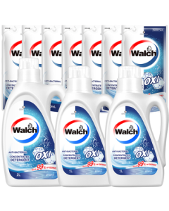 Walex Disinfecting Dual-Effect Oxygen Laundry Detergent Combo 15.4 lbs (2L Bottle + 1L*2 + 500ml Pouch*7) Removes 99 Stains