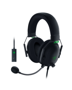 Razer BlackShark V2 Wired Gaming Headset with Passive Noise Isolation, USB Sound Card, THX Spatial Audio, and Detachable Mic for CSGO, PUBG