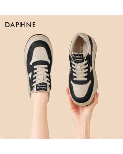 Daphne Women's Platform Sneakers, Thick-Soled Height-Increasing Casual Shoes, Fleece-Lined Warm Sports Shoes, Model 4024607139, Fluffy Black, Size 38