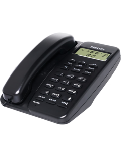 PHILIPS Corded Telephone for Home and Office, Hands-Free Calling, No Battery Required, Caller ID Display, TD-2808 (Black)