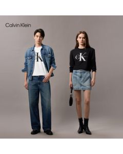 Calvin Klein Jeans 25 Fall New Unisex Couple Casual CK Print Round Neck Long Sleeve T-Shirt Top