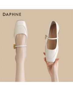 DAPHNE Mary Jane Shoes for Women, Casual Versatile Elegant Flats 4024101393 Beige Size 37