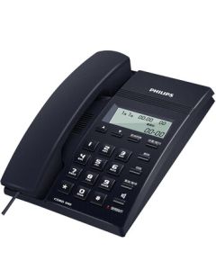 PHILIPS Corded Telephone Landline for Home and Office, Hands-Free Calling, No Battery Required, Caller ID, CORD040 Blue