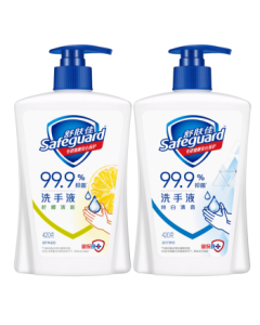 Safeguard Antibacterial Hand Wash Pure White Fresh Scent 420g + Lemon 420g 99.9% Health Antibacterial (Old/New Packaging Random)