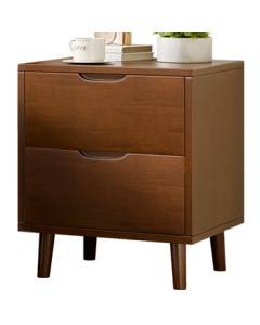 Jiayi Solid Wood Nightstand - Minimalist Bedside Table with Drawers and Storage Shelf for Small Spaces, High-End Aesthetic