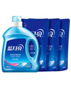 Blue Moon Laundry Detergent 12-Pound Set: Brightening & Color-Enhancing Lavender 3kg Bottle + 1kg Bag x3