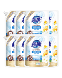 Power Clean Gentle Laundry Detergent, Orange Blossom Jasmine Scent, 16-Pound Bulk Box (1kg x 8 Bags), 15-Minute Quick Wash