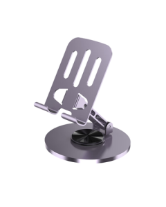 topvork【Carbon Steel Wide Base】Phone Stand iPad Tablet Metal Holder, Lazy Desktop Bedside Live Streaming Gaming Multi-Functional Compact Foldable Portable 360° Rotatable Stand