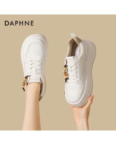 Daphne Platform Sneakers New Versatile Casual Wedge Sports Shoes 4025404157 Beige 36