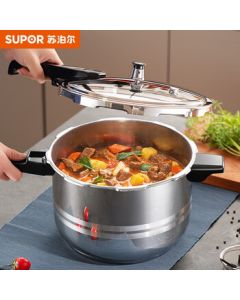 SUPOR 304 Stainless Steel 7.0L Pressure Cooker 24cm [For 3-5 People] Fast Cooking Explosion-Proof Pressure Cooker Compatible with Induction Cookers