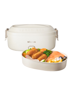 Bear Electric Lunch Box - 1L DFH-D10Y1 Self-Heating Food Container for Office Workers, No Water Needed, Plug-in Heating Lunch Box