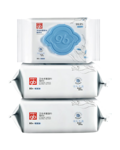 Goodbaby (gb) Baby Hygiene Wipes - Ocean Water Antibacterial Wipes 80 Sheets * 3 Packs, 99.9% Germ Kill Rate