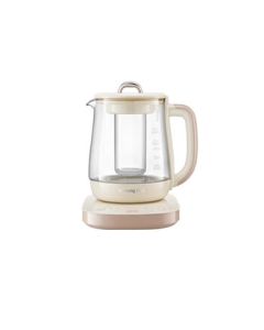 Joyoung Health Kettle 1.5L, Anti-Overflow & Fluoride-Free, Quiet & Gentle Boiling, Glass Filter, Glass Teapot, Model 15WY1J [24H Timer & Keep Warm]