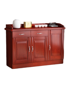 Xinjing Tea Cabinet Paint Chinese Style Wood Veneer Sideboard Office Dining Room Booth Storage Multi-Function Three-Door Full Door Model