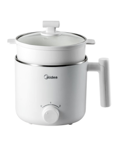Midea Electric Cooking Pot, Dormitory Mini Pot, Student Dorm Multi-functional Stainless Steel 0 Coating Hot Pot with Steamer for Instant Noodles XZE1614