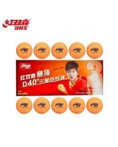DHS Double Happiness 40+ 3-Star Training & Competition Table Tennis Ball (Yellow, Pack of 10)