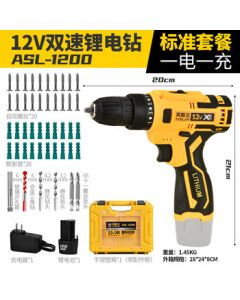 HANGDIAN Cordless Drill Driver Set Rechargeable 12V Lithium-Ion Impact Drill [1 Battery & 1 Charger] Standard