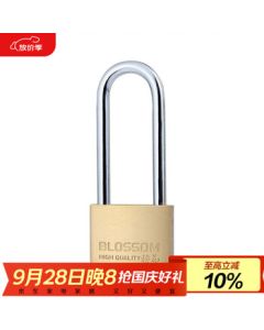 Plum Blossom (BLOSSOM) Brass Padlock Long Shackle Lock for Indoor Doors, Dormitory Doors, Waterproof and Rustproof Lock, Student Drawer and Cabinet Lock BC074L