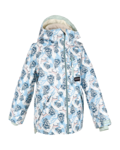 Decathlon Kids' Ski Jacket Waterproof Warm Blue & White Elk Print - Model A L-4072930