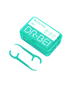 Dr.Bei Comfort Cleaning High Elasticity Dental Floss Picks, 50 Count/Box, Ultra-Thin Round Floss for Teeth Care