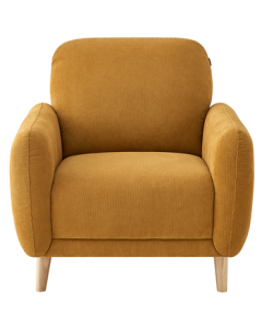 QuanU Home Modern Minimalist Single Sofa Chair Living Room Small Space Solid Wood High-Leg Fabric Armchair