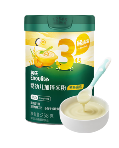 Engnice Baby Rice Cereal with Codfish, Pumpkin, and Zinc Supplement 258g - Infant Complementary Food with Calcium, Iron, and Zinc for Stage 3 (10+ Months)