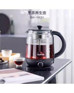 Supor Tea Kettle Mini Health Pot Automatic Home Constant Temperature Glass Kettle for White Tea Black Tea Steaming Tea Kettle [SW-10C01]