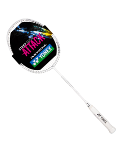 YONEX Badminton Racket Axe Offensive High Tension Full Carbon Advanced AX10 White Gloss Black Pre-strung with Grip