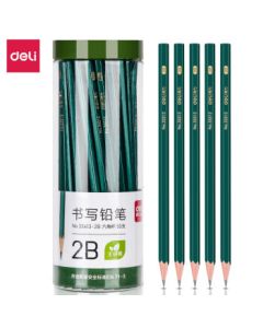 Deli 33413-2B 2B Pencils, Hexagonal Barrel Student Exam Drawing Pencils, Writing Pencils, 50 Pieces
