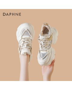 Daphne Women's Casual Shoes Summer Breathable Mesh Sneakers Platform Dad Shoes 4024101487 Beige 35
