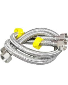 Deyu Works 304 Stainless Steel Braided Hose Bathroom Toilet Metal Connector Water Pipe 4-Part Hot and Cold Inlet Flexible Hose 80cm