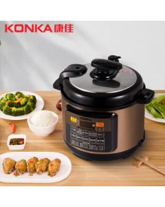 Konka (KONKA) 5L Electric Pressure Cooker, Large Capacity Fully Automatic Smart Multi-Function Rice Cooker with Keep-Warm Feature, Non-Stick Inner Pot for Steaming, Boiling, Stewing, and Braising, High-Pressure Cooker KYLG-5001E(JS)