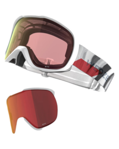 Decathlon Adult Anti-Fog & UV Ski Goggles Cool Red/White L/XL for Myopia 4785997