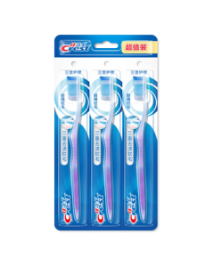 Crest Toothbrush Soft Bristles Triple Care Adult Toothbrush 3-Pack Value Set (Old/New Packaging Colors Randomly Shipped)