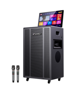 SANSUI Q189 Home KTV Audio System - Large Video Karaoke All-in-One, High-Power Dynamic Music Display, Smart Home KTV, Portable Karaoke Speaker for Outdoor Use with Pull Rod for Square Dancing