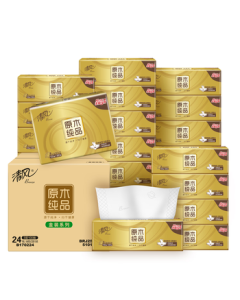APP Tissue Paper, Gold Edition 3-Ply 100 Sheets 24 Packs S Size, Carton of Facial Tissues, Hand Towels, Soft Household Toilet Paper