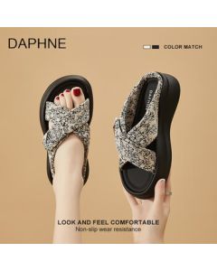 DAPHNE Women's Platform Sandals 2025 New Summer Fashion Versatile Flip Flops Soft Sole Wedge Shoes