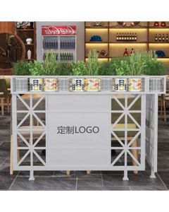 YuansiYi Restaurant Guardrail Decoration Hot Pot Shop Booth Partition Wrought Iron Fence Barrier Flower Stand 150cm Long 120cm High