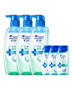 Head & Shoulders Oil Control & Volumizing Shampoo Set 300g*3+80g*3 Scalp Oil Control Bottle Dandruff Shampoo