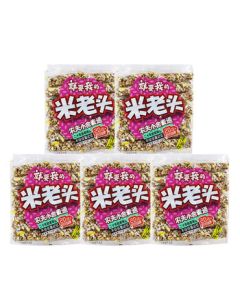Mi Lao Tou Natural Wheat Puff Peanut Flavor 350g/Bag *5, Popular Recommended Snack for Cravings, Leisure Food