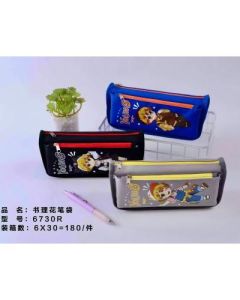 Pencil case with a large zipper