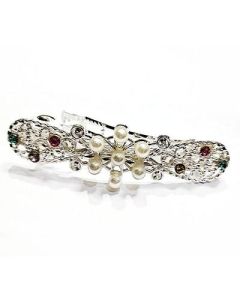 Rhinestone top clip vintage bow hair clip Korea
