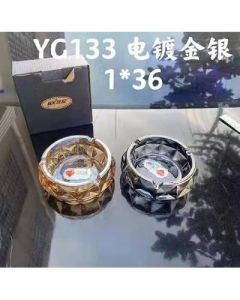 Crystal glass ashtray gray silver 36/piece
